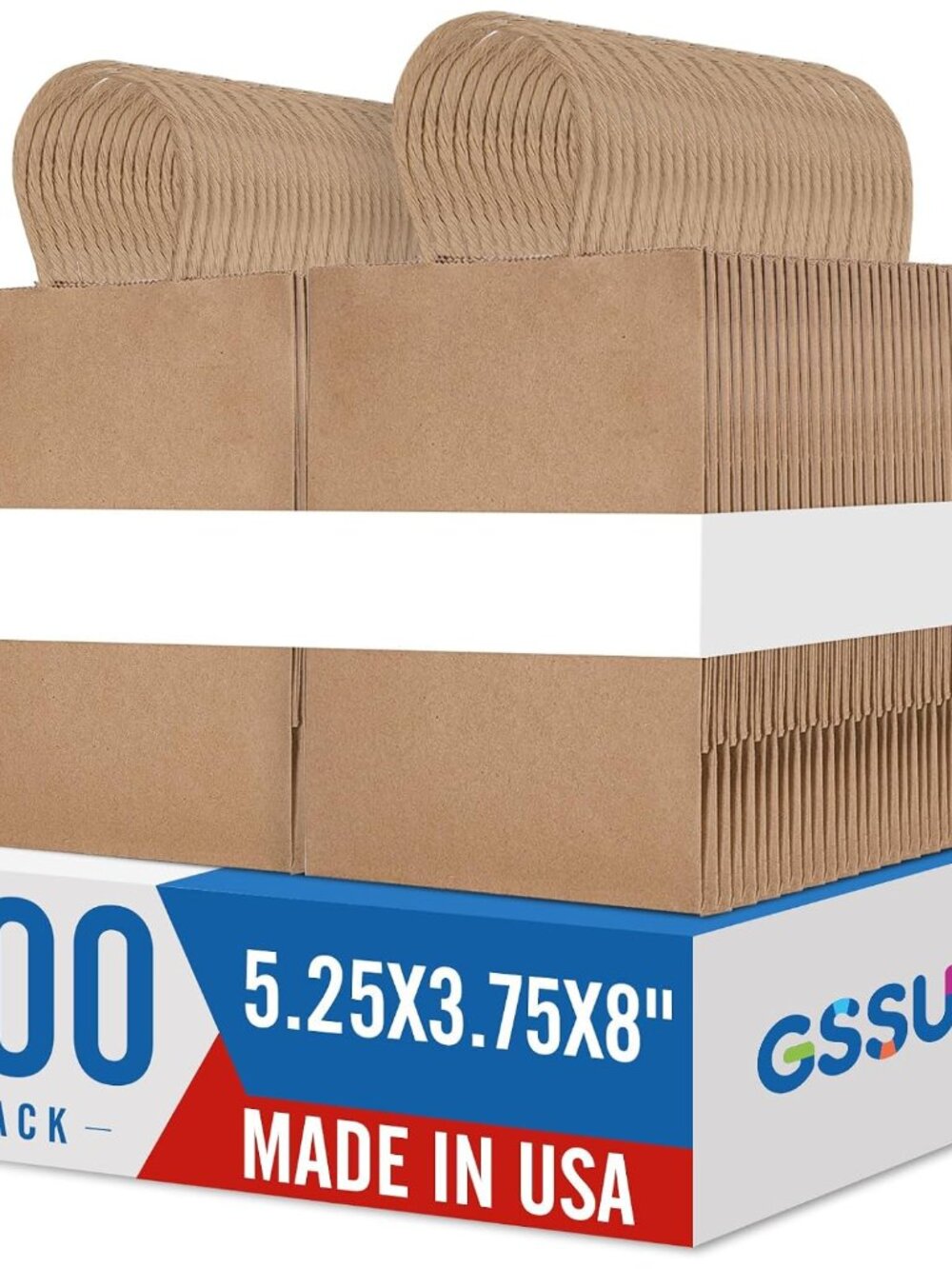 200 Pack Brown Paper Bags with Handles, Small Gift Bags 5.25x3.75x8